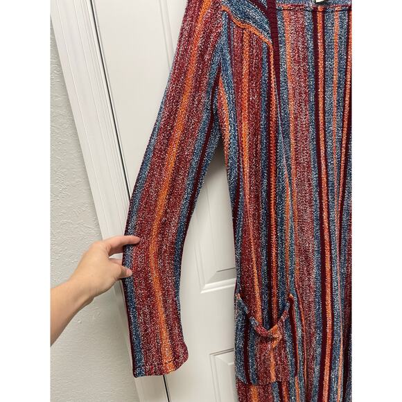 Billabong Women's Seventy Something Striped open-front cardigan multicolor L - Picture 3 of 6